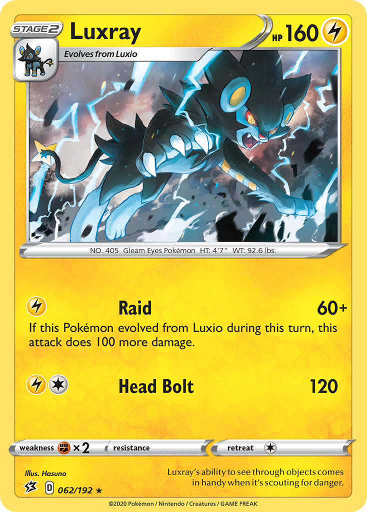 Luxray - 062/192 (SWSH02) Holo Rare - Near Mint Holofoil