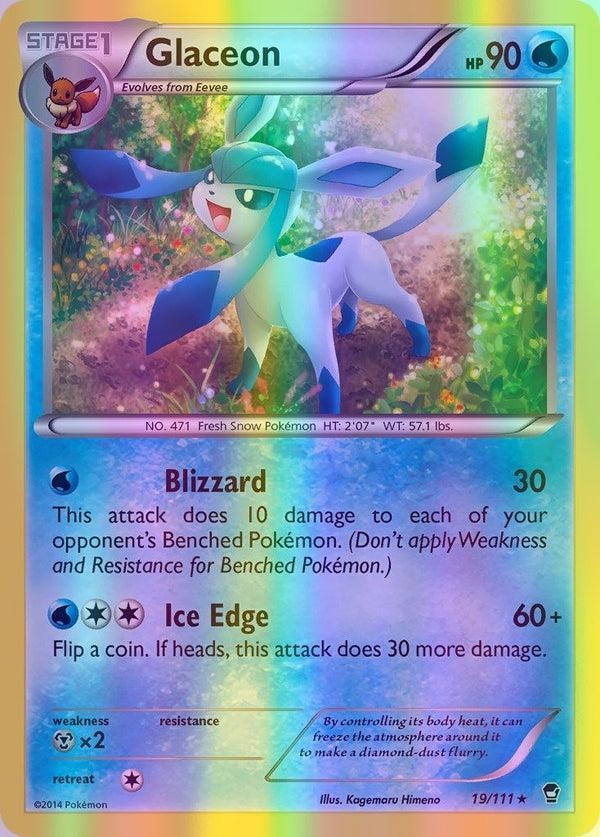 Glaceon - 019/111 (FFI) Rare - Near Mint Reverse Holofoil