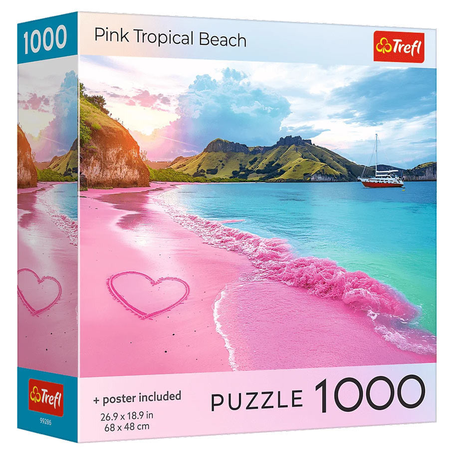 Puzzle: Pink Tropical Beach 1000 Piece (Trefl Red)
