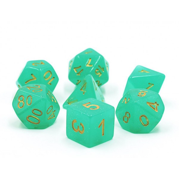 HDTG-02: Translucent Glitter - Green Poly Set (7)