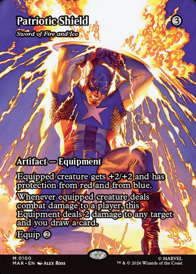 Patriotic Shield - Sword of Fire and Ice [ #0100 Borderless ] (MAR-M)