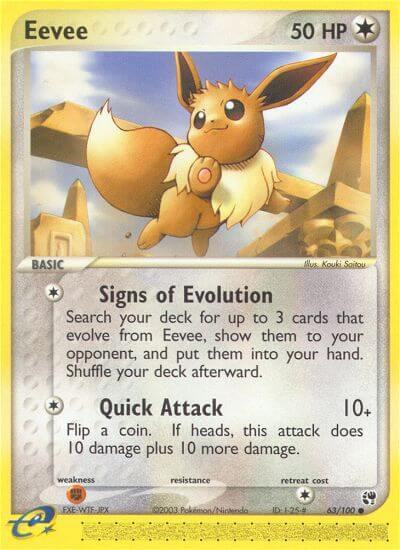 Eevee - 063/100 (SS) Moderate Play Reverse Holofoil