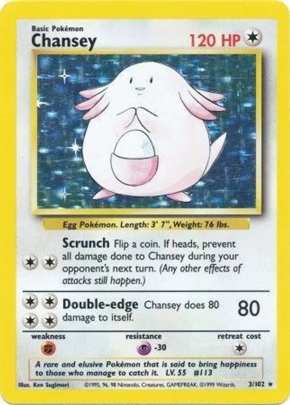 Chansey - 003/102 (BS) Holo Rare - Near Mint Holofoil