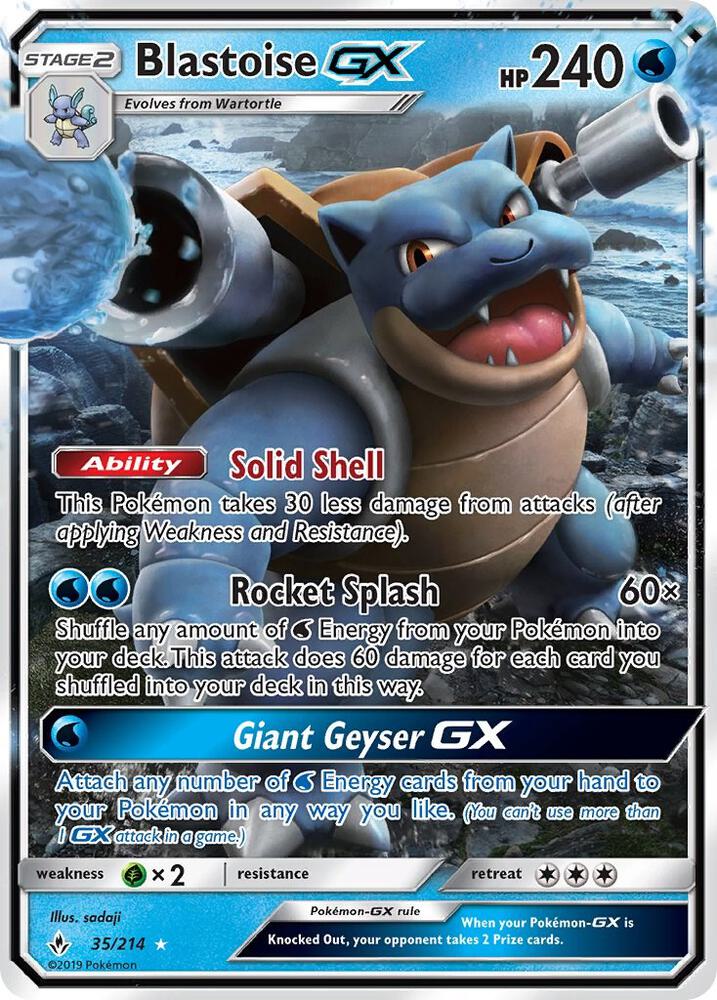 Blastoise GX - 35/214 (UNB) Ultra Rare Near Mint Holofoil