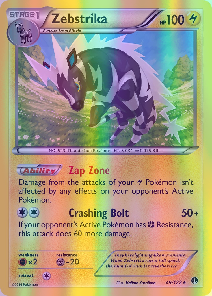 Zebstrika - 049/122 (BKP) Rare - Near Mint Reverse Holofoil