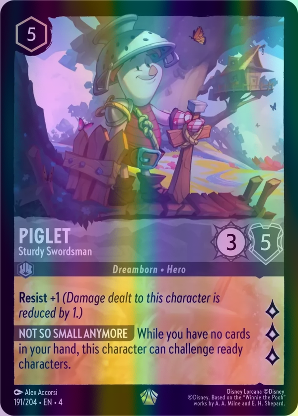 Piglet - Sturdy Swordsman (Ursula's Return 191/204) Legendary - Near Mint Cold Foil