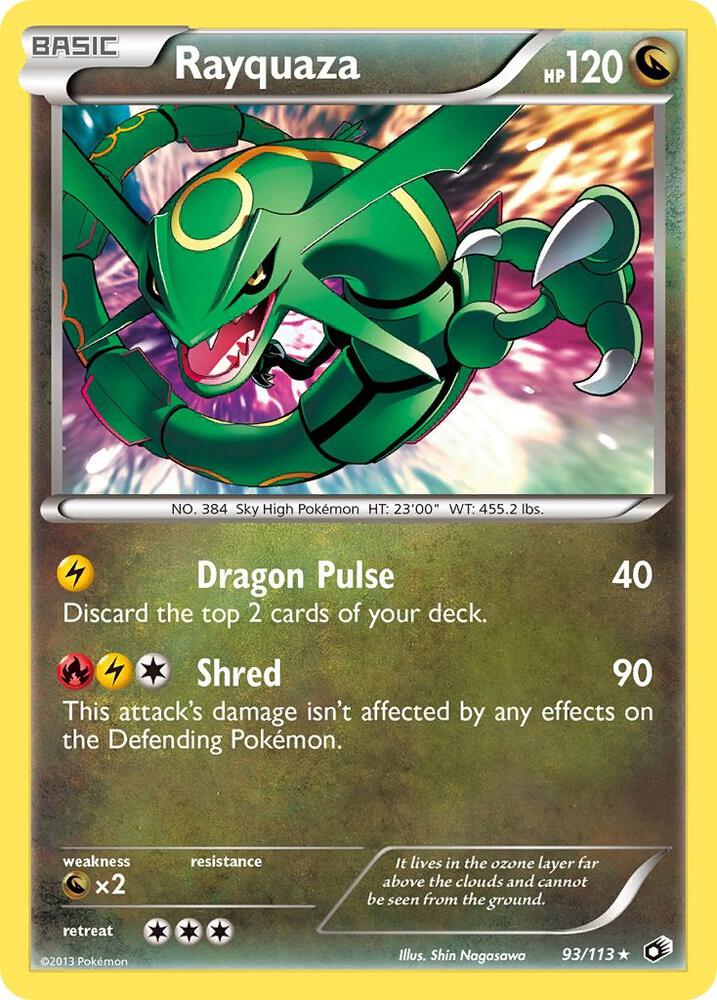 Rayquaza - 93/113 (LTR) Holo Rare - Moderate Play Holofoil