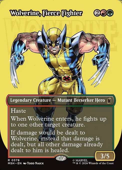 Wolverine, Fierce Fighter [ #0378 Borderless Logo ] (MSH-R)