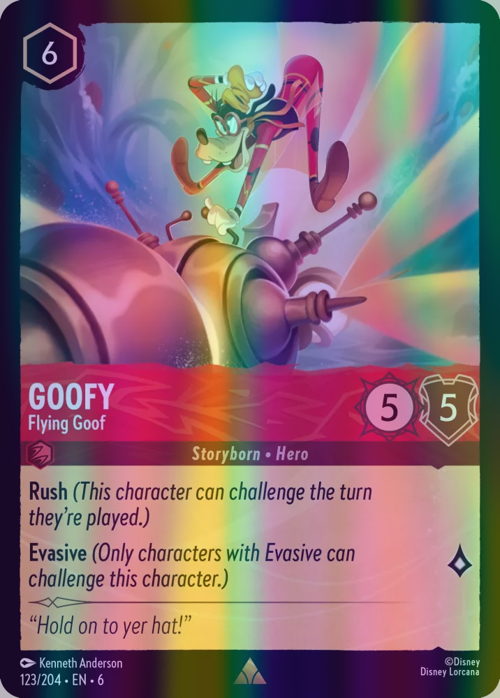 Goofy - Flying Goof (Azurite Sea 123/204) Rare - Near Mint Cold Foil