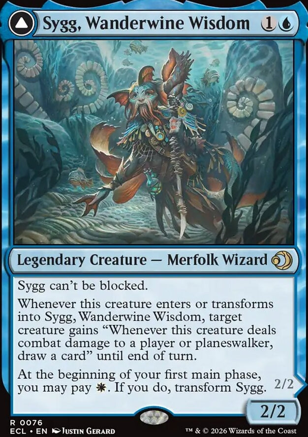 Sygg, Wanderwine Wisdom // Sygg, Wanderbrine Shield [ #0076 ] (ECL-R)