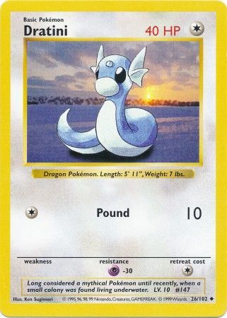 Dratini - 026/102 (BSS) Uncommon - Moderate Play Unlimited