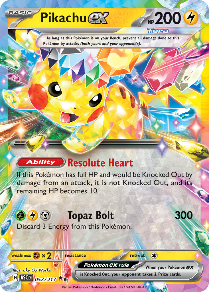 Pikachu ex - 057/217 (ASC) Double Rare