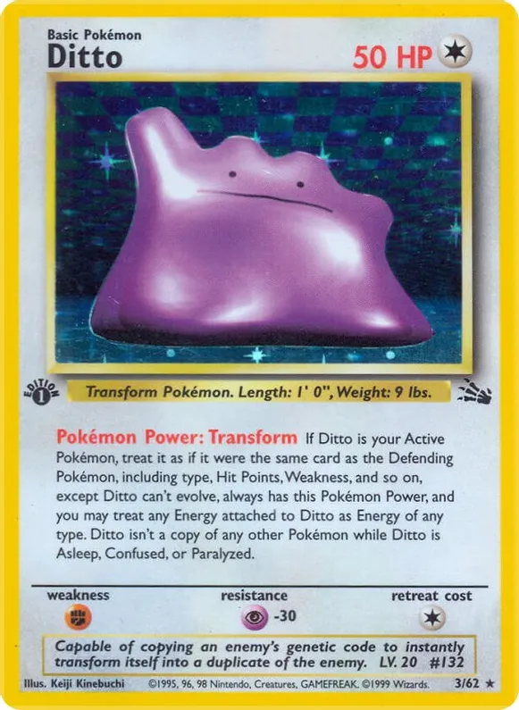 Ditto  - 03/62 (FO) Holo Rare - Near Mint Unlimited Holofoil