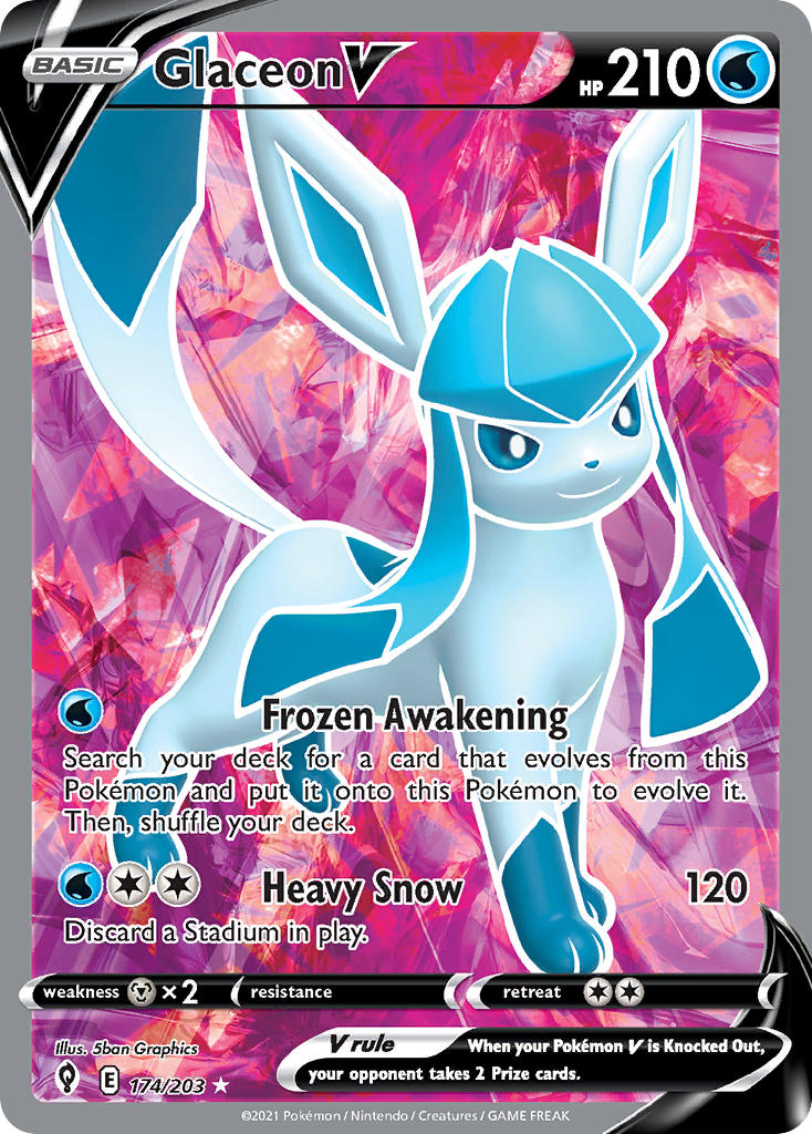 Glaceon V (Full Art) - 174/203 (SWSH07) Ultra Rare - Near Mint Holofoil