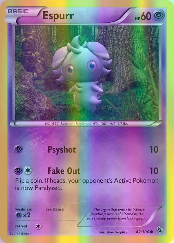 Espurr - 042/106 (FLF) Common - Near Mint Reverse Holofoil