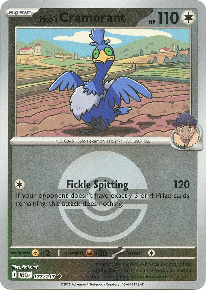 Hop's Cramorant (Poke Ball) - 177/217 (ASC) Uncommon