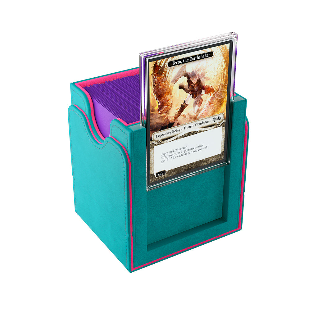 GameGenic: Deck Box - Squire Plus 100+ XL Convertible: Teal/Pink