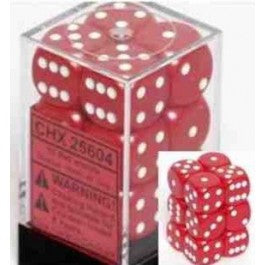 CHX25604: Opaque - 16mm D6 Red/White (12)