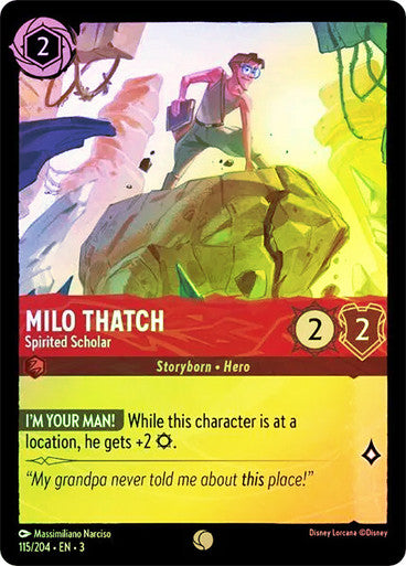 Milo Thatch - Spirited Scholar (Into the Inklands 115/204) Common - Near Mint Cold Foil