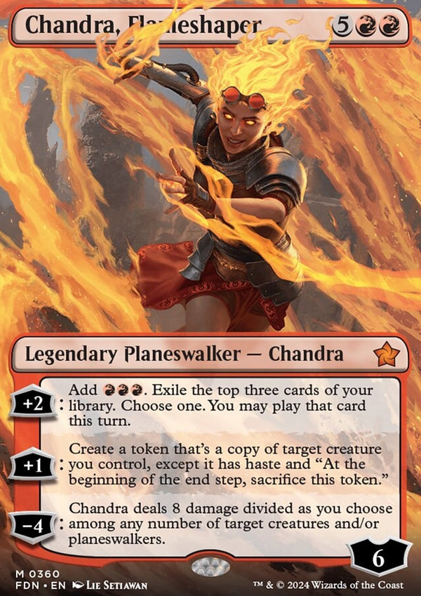 Chandra, Flameshaper [#0360 Borderless Planeswalker] (FDN-M)