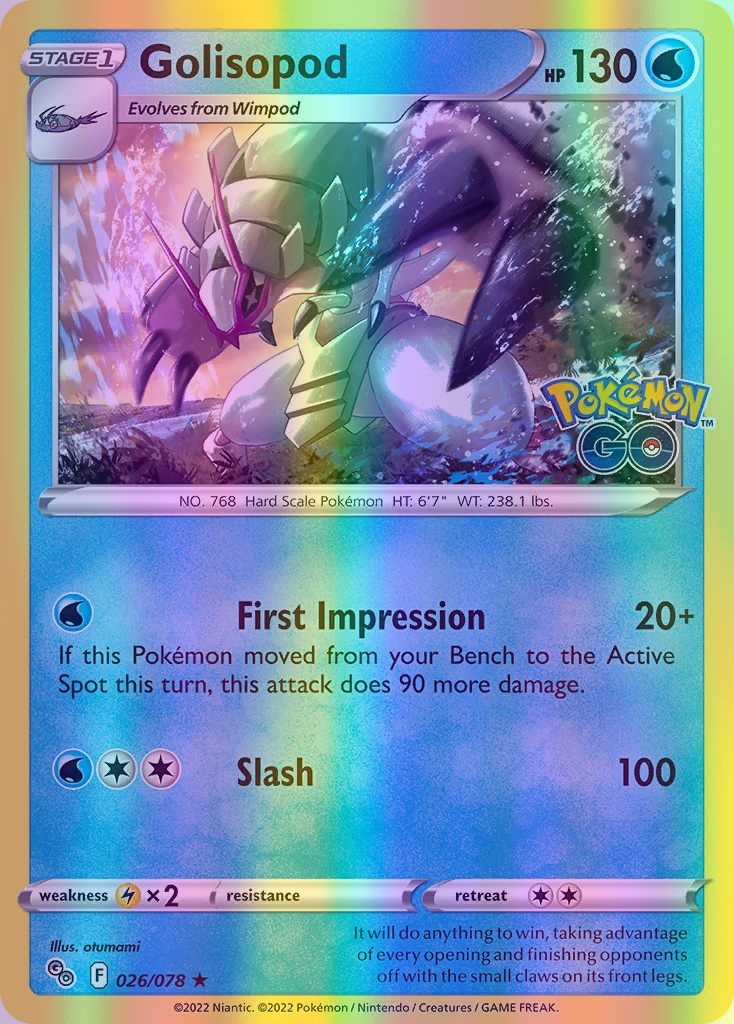 Golisopod - 026/078 (PGO) Holo Rare - Near Mint Reverse Holofoil