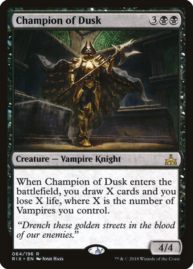 Champion of Dusk (RIX-R-FOIL) Light Play