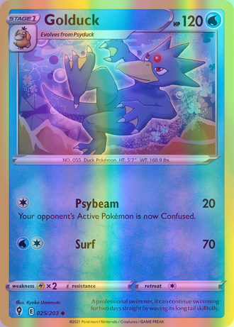 Golduck - 025/203 (SWSH07) Uncommon - Near Mint Reverse Holofoil