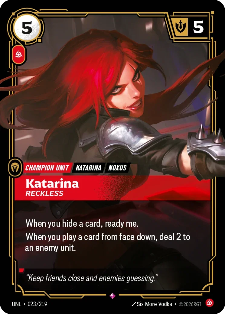 Katarina - Reckless - 023/219 (UNL)  Rare