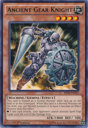 Ancient Gear Knight (BP03-EN033) Rare - Near Mint 1st Edition