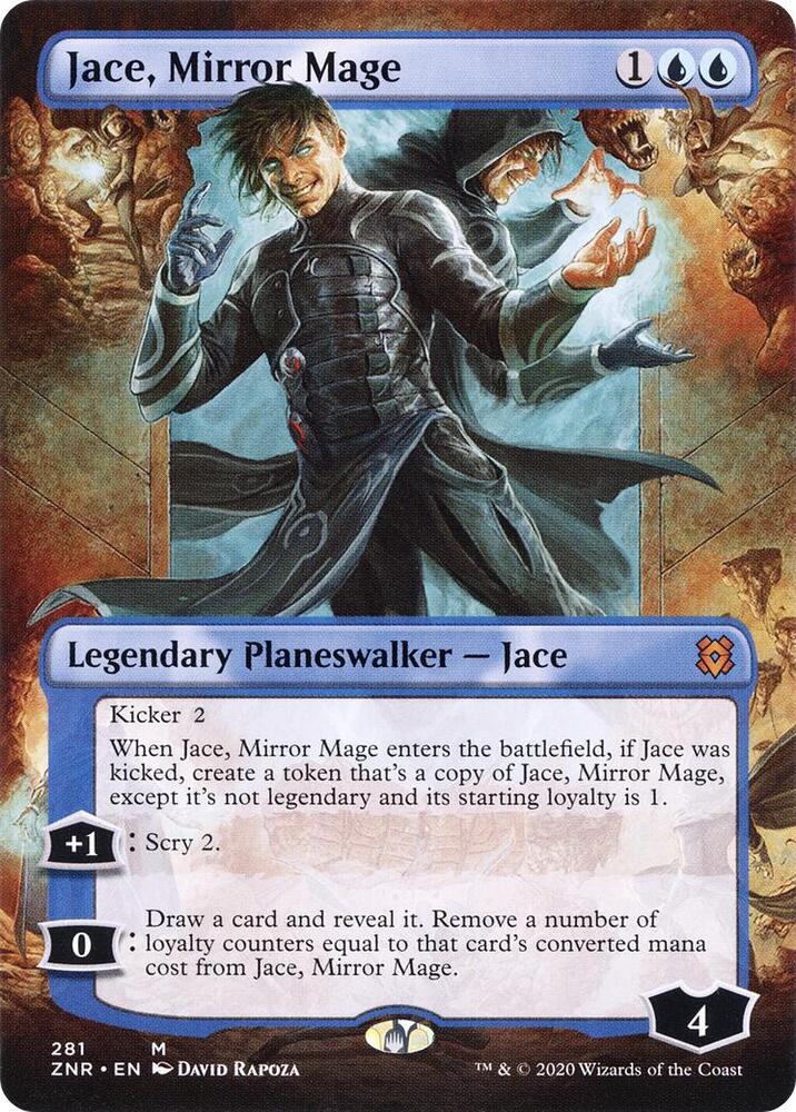 Jace, Mirror Mage [#281 Borderless Planeswalker] (ZNR-M)