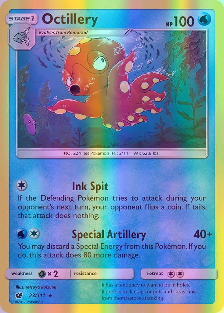 Octillery - 023/111 (CIN) Rare - Near Mint Reverse Holofoil