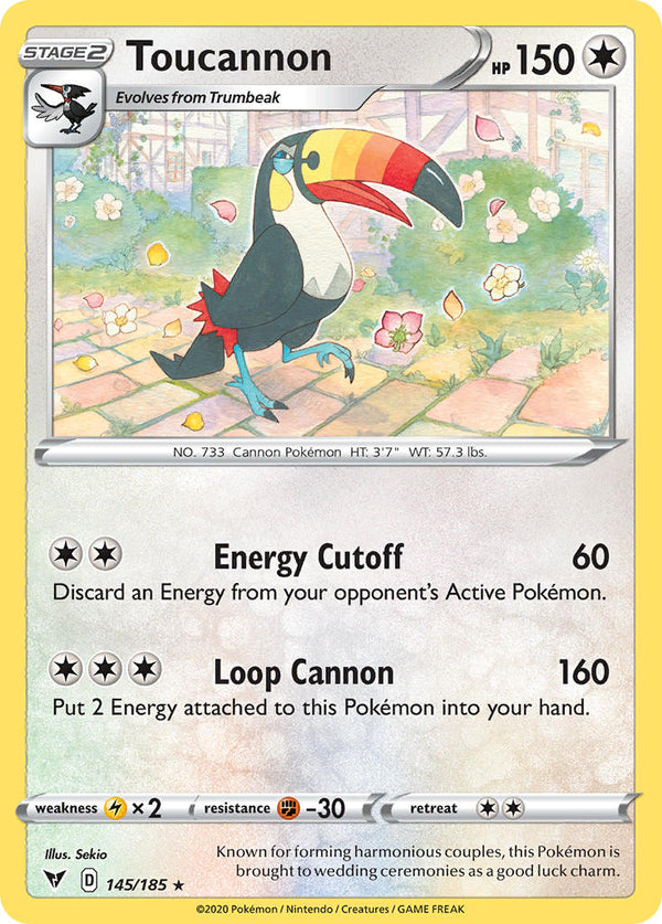 Toucannon - 145/185 (SWSH04) Rare - Near Mint