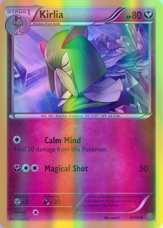 Kirlia - 053/098 (AOR) Uncommon - Near Mint Reverse Holofoil