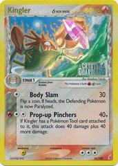 Kingler - 22/100 (CG) Reverse Holo Rare - Moderate Play Reverse Holofoil