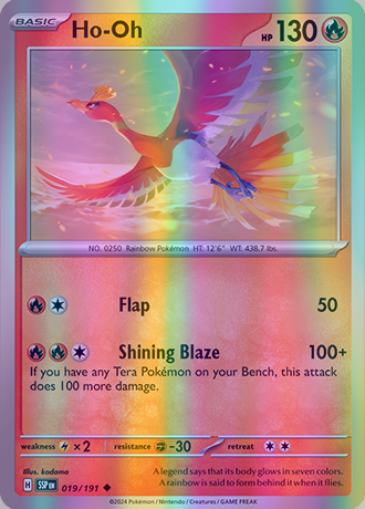 Ho-Oh - 019/191 (SSP) Uncommon - Near Mint Reverse Holofoil