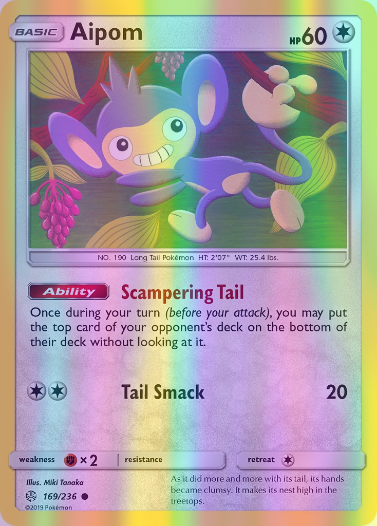 Aipom - 169/236 (CEC) Common - Near Mint Reverse Holofoil