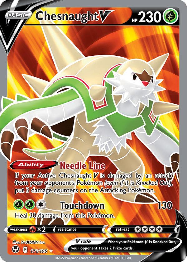 Chesnaught V (Full Art) - 171/195 (SWSH12) Ultra Rare - Near Mint Holofoil