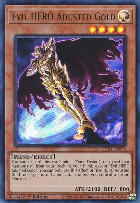Evil HERO Adusted Gold (LDS3-EN025) Ultra Rare - 1st Edition Near Mint