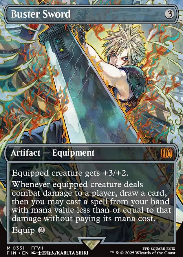 Buster Sword [ #0351 Borderless Alternate Art ] (FIN-M)
