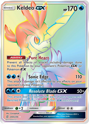 Keldeo GX - 240/236 (SM11) Secret Rare - Near Mint