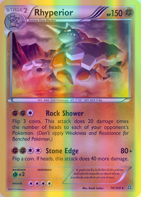 Rhyperior - 076/160 (PRC) Rare - Near Mint Reverse Holofoil