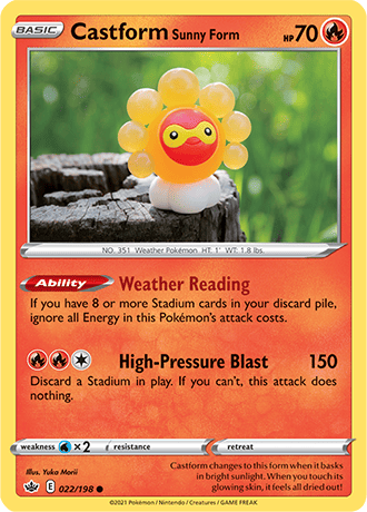 Castform Sunny Form - 022/198 (SWSH06) Common - Near Mint