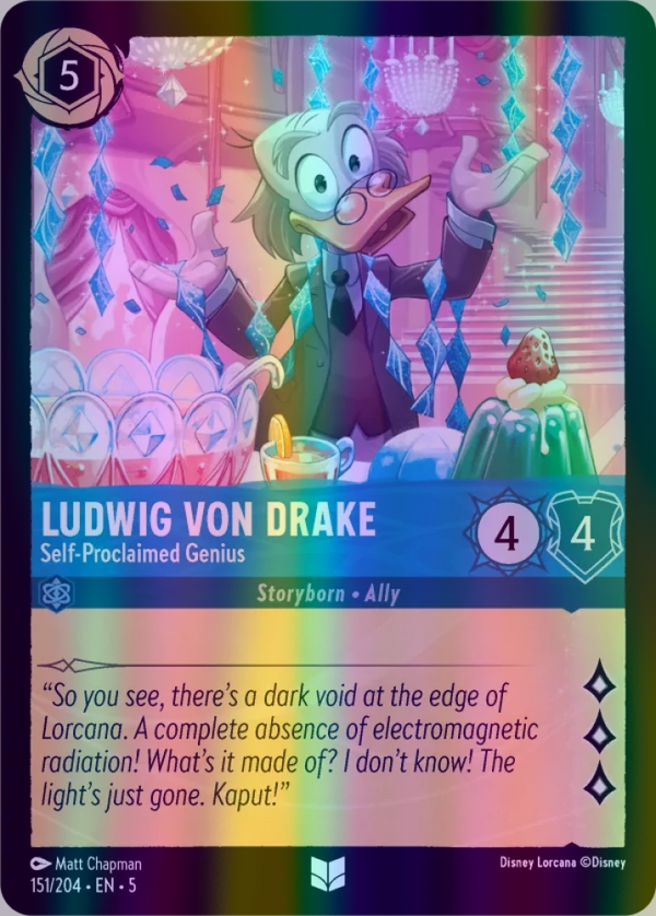 Ludwig Von Drake - Self-Proclaimed Genius (Shimmering Skies 151/204) Uncommon - Near Mint Cold Foil