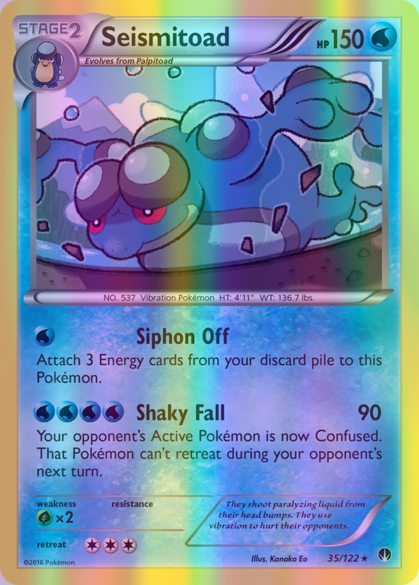 Seismitoad - 035/122 (BKP) Rare - Near Mint Reverse Holofoil