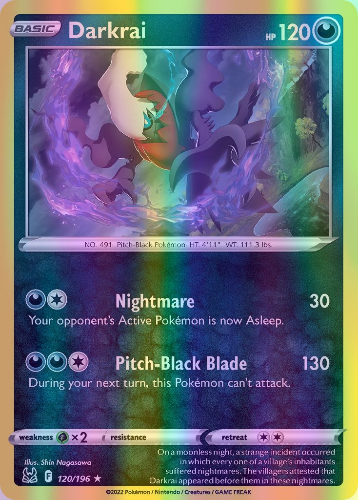 Darkrai - 120/196 (SWSH11) Holo Rare - Near Mint Reverse Holofoil