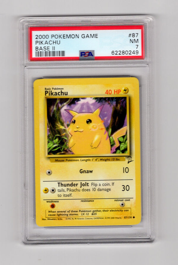 Pikachu - 087/130 (BS2) Common - Light Play (Graded - PSA 7)