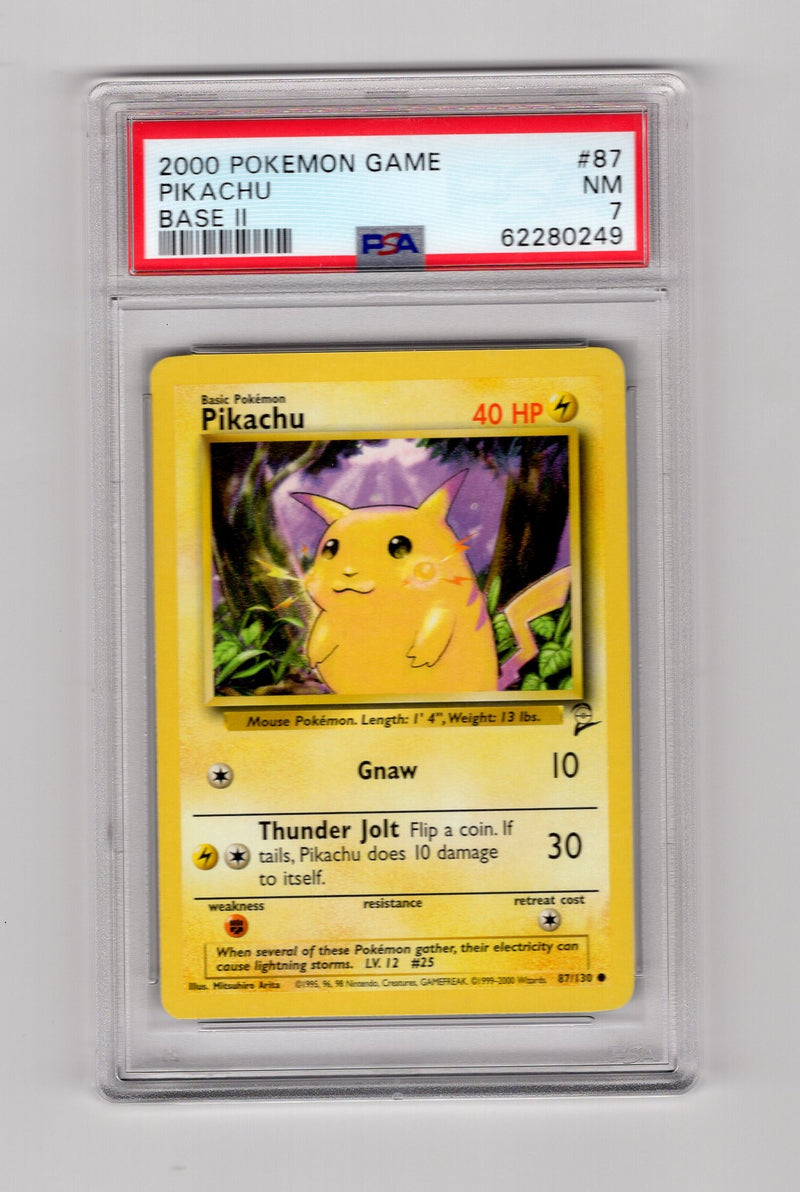 Pikachu - 087/130 (BS2) Common - Light Play (Graded - PSA 7)