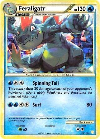 Feraligatr - 20/123 (Cracked Ice Holo) (HS) Holo Rare - Heavy Play Holofoil