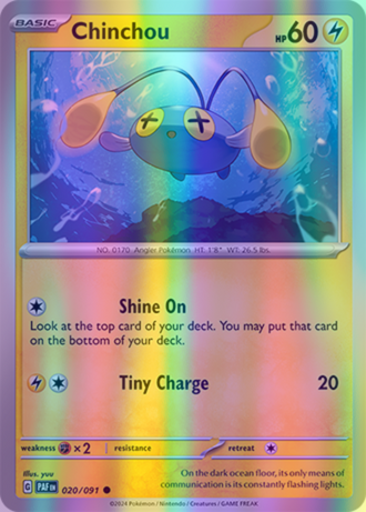 Chinchou - 020/091 (PAF) Common - Near Mint Reverse Holofoil