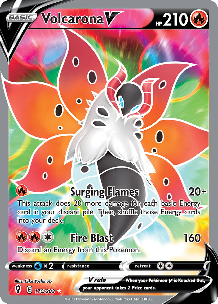 Volcarona V (Full Art) - 170/203 (SWSH07) Ultra Rare - Near Mint Holofoil